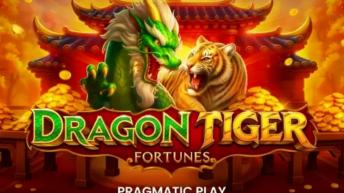 Tampilan visual slot Dragon Tiger Fortunes dengan nuansa emas dan merah yang megah